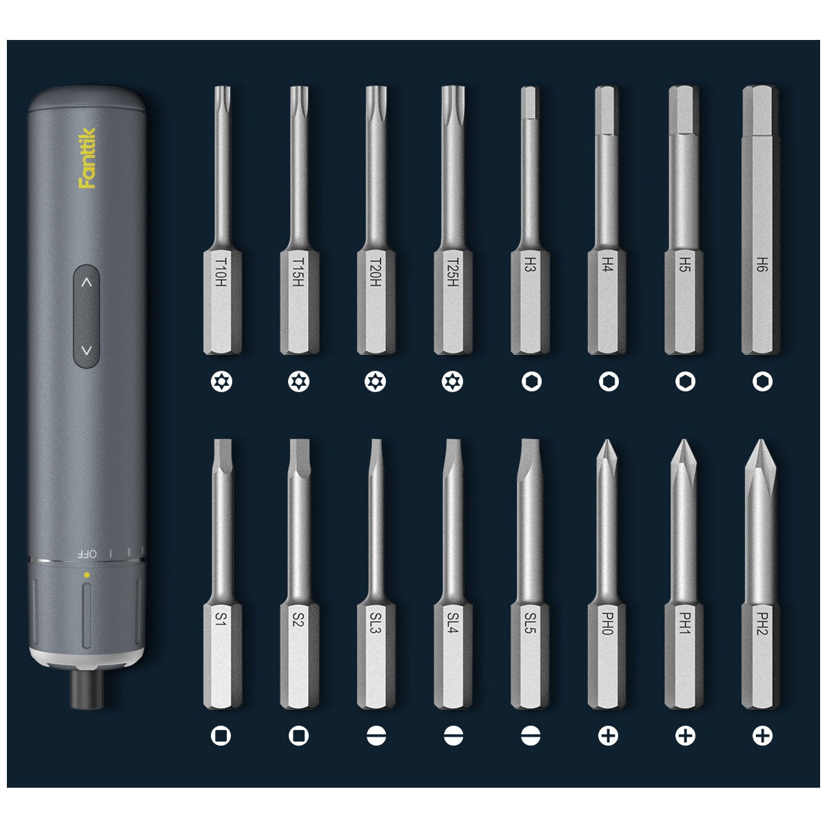 Fanttik S1 Pro Cordless Electric Screwdriver, 2000mAh, 16-in-1 Bits, LED Light, USAFTKN1042982