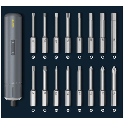 Fanttik S1 Pro Cordless Electric Screwdriver, 2000mAh, 16-in-1 Bits, LED Light, USAFTKN1042982