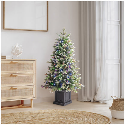 Pre-Lit Glitter Frosted Christmas Tree 1.37m, 200 LED Lights, Model TG46P4826D67