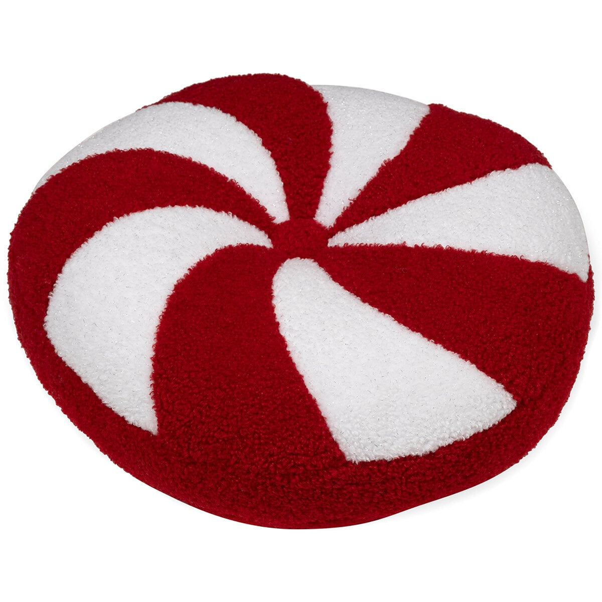 Brentwood Originals Xmas Deco Pillow Peppermint Round, Polyester, OEKO-TEX, 11655306