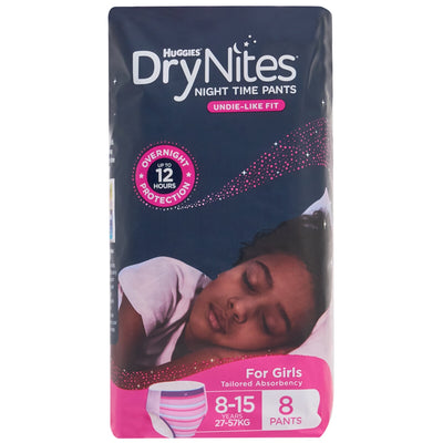 Huggies DryNites Night Time Pants Girls Size 8-15 Years 48 Pack