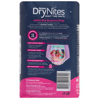Huggies Drynites Night Time Pants for Girls Disney Size 2-4 Years 60 Pack
