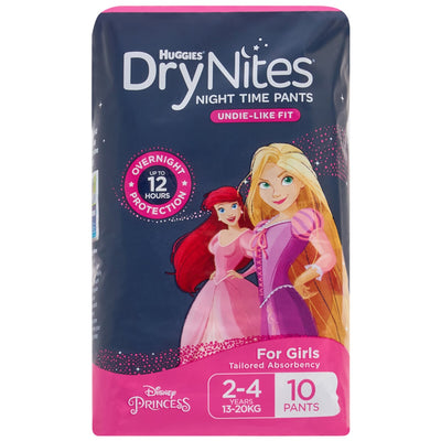Huggies Drynites Night Time Pants for Girls Disney Size 2-4 Years 60 Pack