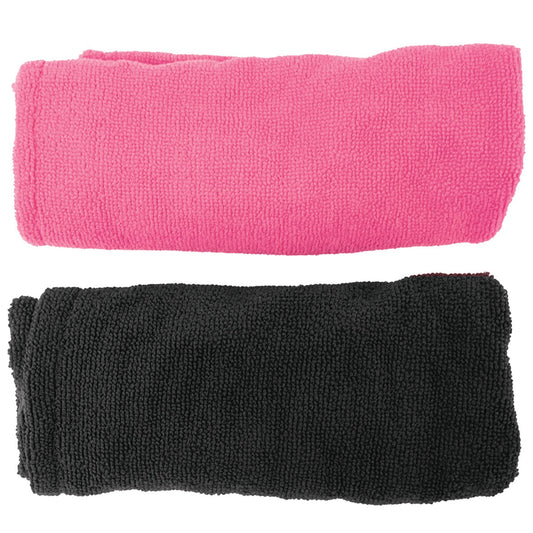 Studio Dry Microfibre Hair Towels 2 Pack SD8176PBCC - Quick Dry, Frizz Reduction, Black/Pink – view 2 - Auzzistore