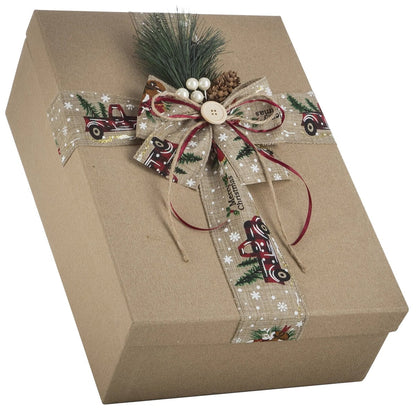 Interhampers White Christmas Giftbox Hamper BRO1525 - Wine, Biscuits, Tea, Cake, Chocolate