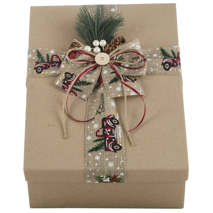 Interhampers White Christmas Giftbox Hamper BRO1525 - Wine, Biscuits, Tea, Cake, Chocolate