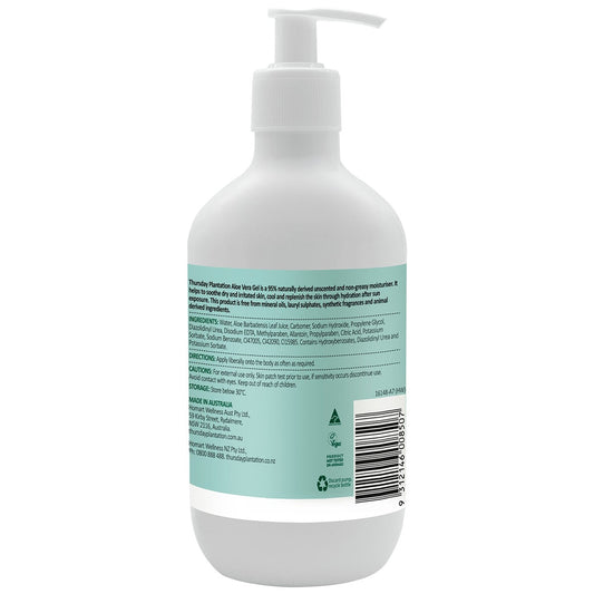 Thursday Plantation Aloe Vera Gel 500g TTAG500-CO - 95% Natural, Soothes & Hydrates Skin – view 2