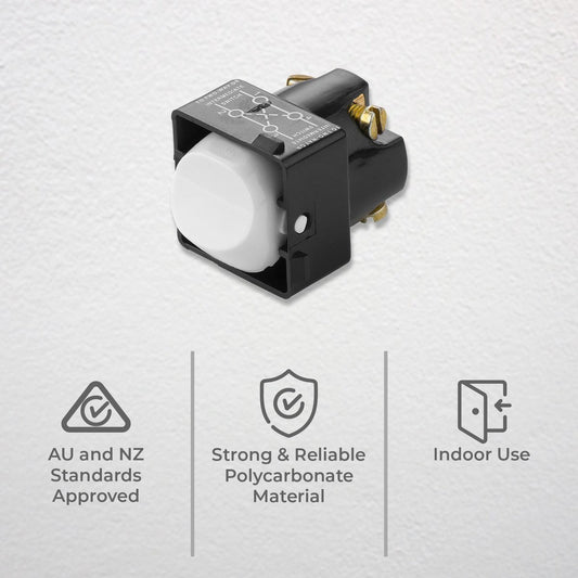 Deta White Intermediate Switch Mechanism 10A Polycarbonate Reliable – view 2 - Auzzistore