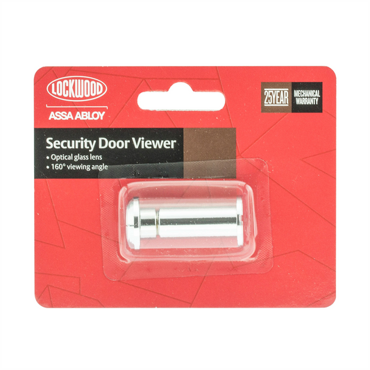 Lockwood Door Viewer - 160° Angle - Brass - Chrome Finish - Durable - Auzzistore