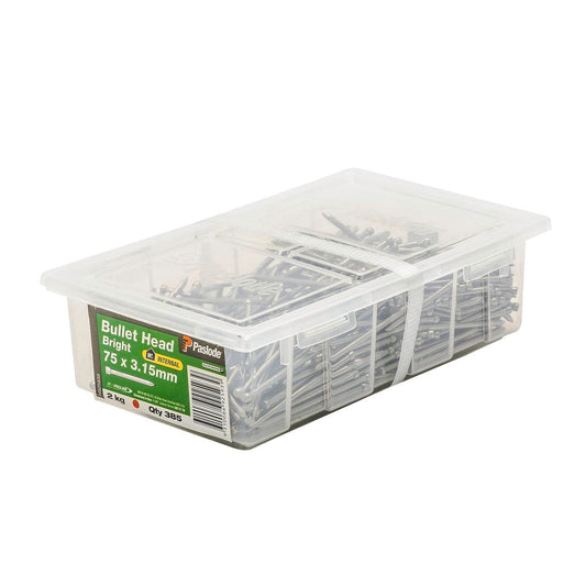Paslode Bright Bullet Head Nails 75mm 3.15mm 2kg Internal Use - Auzzistore
