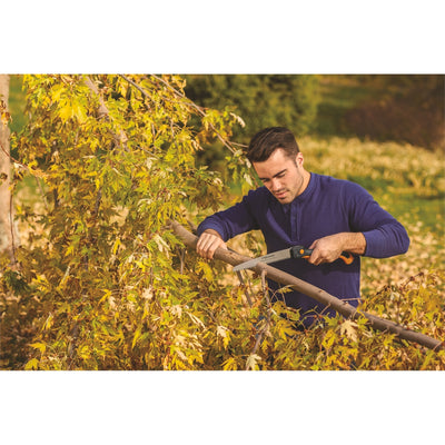 Fiskars Powertooth Folding Saw 250mm Steel Softgrip Easy Carry