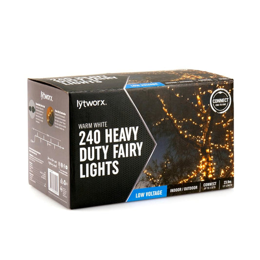 Lytworx 240 Connectable Heavy Duty Fairy Lights 23.9m Warm White - Auzzistore
