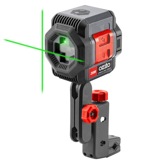 Ozito 20m Green Cross Line Laser LCL 20G - Auto Levelling - Adjustable Clamp - Auzzistore