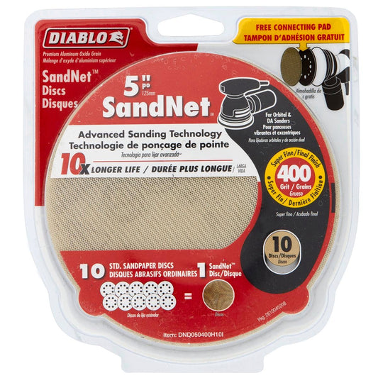 Diablo Orbital Sandnet Discs - 125mm - 400 Grit - 10 Pack - Aluminium Oxide - Auzzistore
