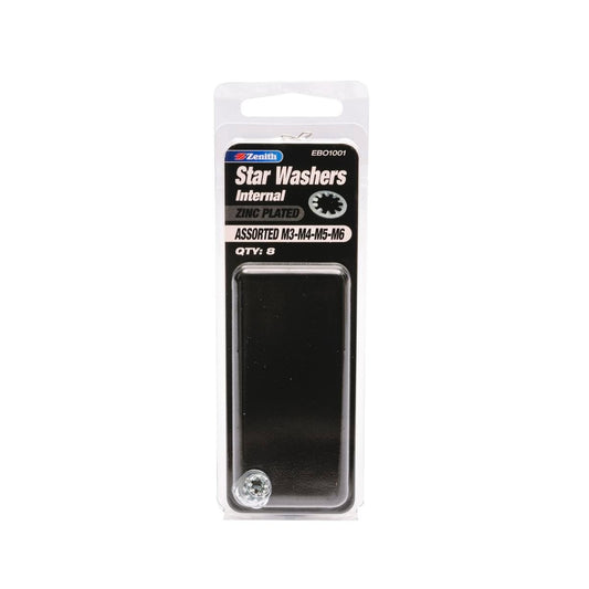 Zenith Star Washer 8 Pack M3-M6 Zinc Plated Steel Superior Locking - Auzzistore