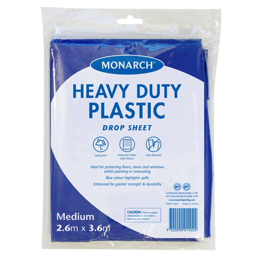 Monarch Plastic Drop Sheet - 2.6m x 3.6m - Blue - Leak Proof - Auzzistore