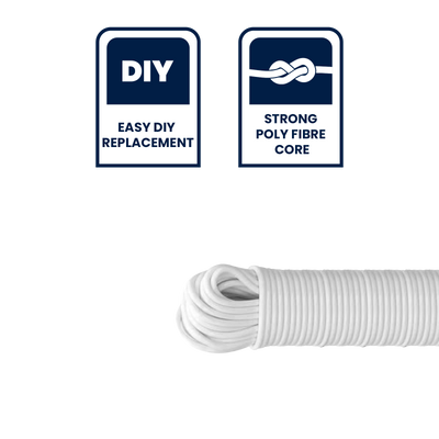 Grunt White Poly Core Clothesline Wire - 4mm x 30m - Durable Outdoor Use