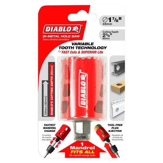 Diablo 48mm Bi Metal Hole Saw - Tool-Free Ejection - Fast Cuts - Auzzistore