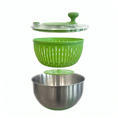 Rollkitchen Stainless Steel Salad Spinner 4.5L Capacity RS-406DBS Green