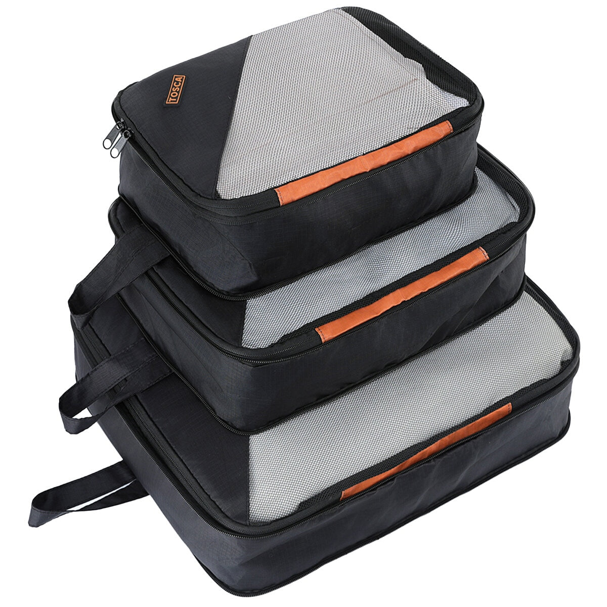 Tosca Park Avenue 3-Piece Luggage Set TCA6923 - Black Tan, TSA Locks, Expandable, RFID Protection