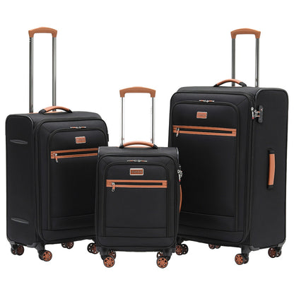 Tosca Park Avenue 3-Piece Luggage Set TCA6923 - Black Tan, TSA Locks, Expandable, RFID Protection