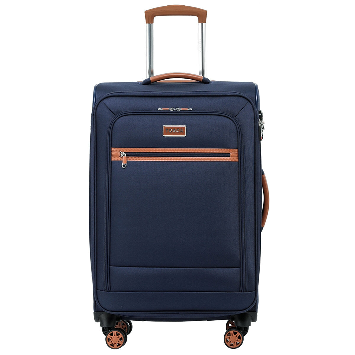 Tosca Park Avenue 3-Piece Luggage Set TCA6923 Navy Tan, Lightweight Nylon, TSA Locks