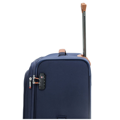Tosca Park Avenue 3-Piece Luggage Set TCA6923 Navy Tan, Lightweight Nylon, TSA Locks