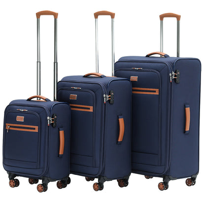 Tosca Park Avenue 3-Piece Luggage Set TCA6923 Navy Tan, Lightweight Nylon, TSA Locks