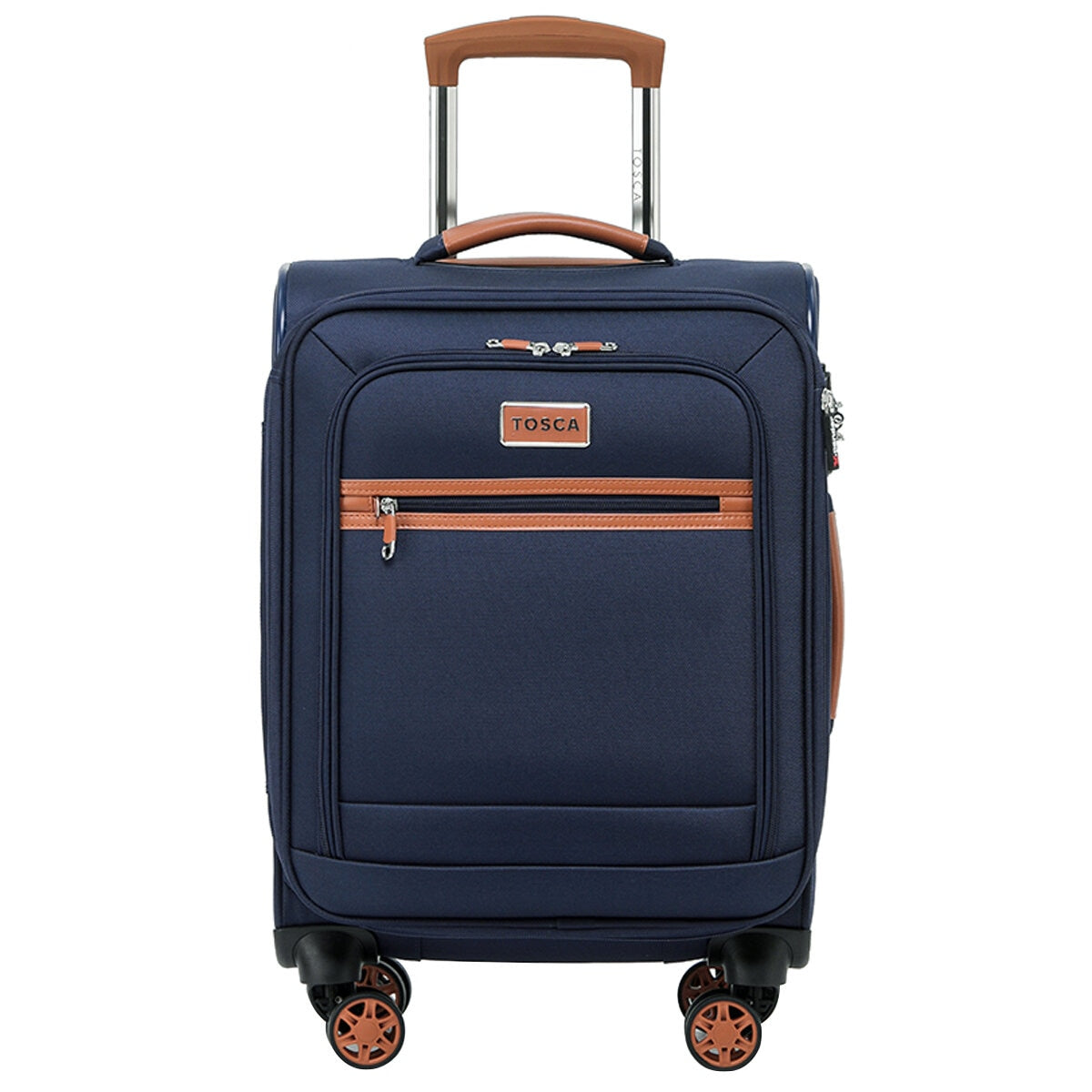 Tosca Park Avenue 3-Piece Luggage Set TCA6923 Navy Tan, Lightweight Nylon, TSA Locks