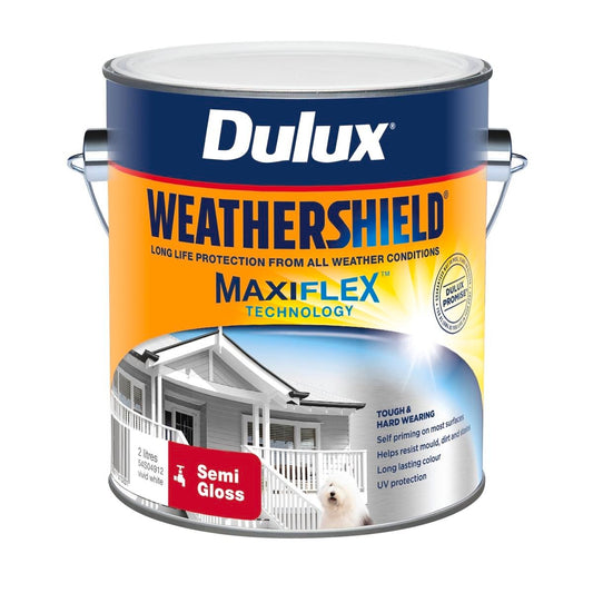Dulux Weathershield Exterior Paint - 2L - Vivid White - Semi Gloss
