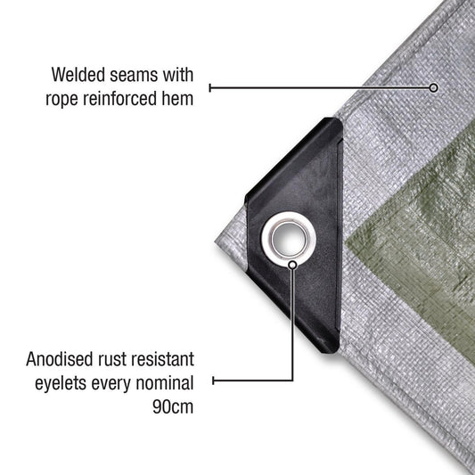 Polytuf Heavy Duty Tarpaulin 3 6 x 5 5m Polyethylene UV Resistant – view 2