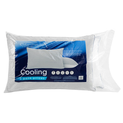 Onkaparinga Cooling Pillows 2 Pack - Medium Profile, Cotton, PMC Stripe, 480x780 mm