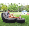 Intex Ultra Lounge Inflatable Chair with Ottoman Compact Grey/Black