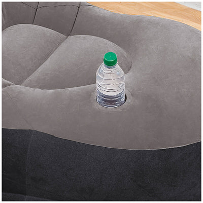 Intex Ultra Lounge Inflatable Chair with Ottoman Compact Grey/Black