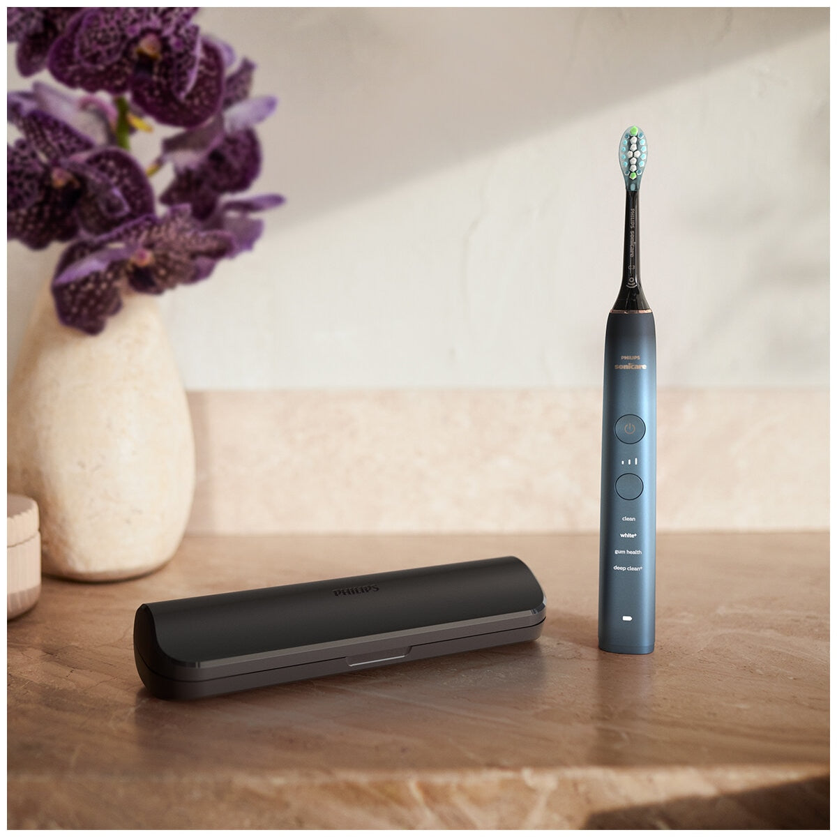 Philips Sonicare DiamondClean 9000 HX9911/96 Electric Toothbrush, Navy, 4 Modes, App-Connected