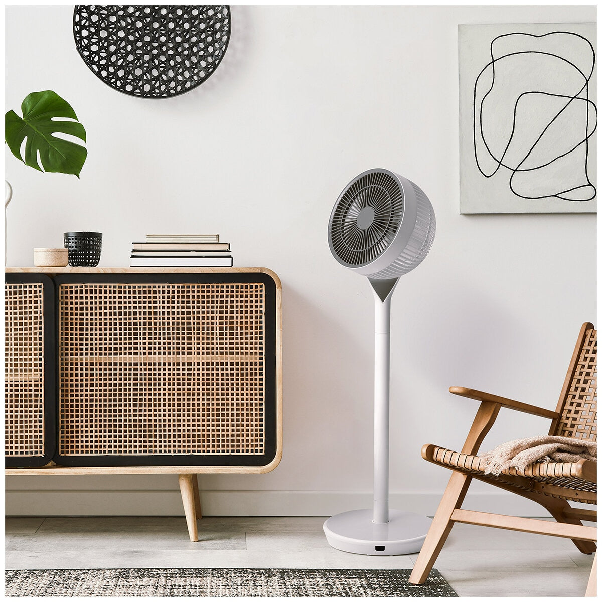 Woozoo 360 Pedestal Fan STF-360DC-N, 360° Oscillation, Remote, 12 Speeds, Adjustable Height