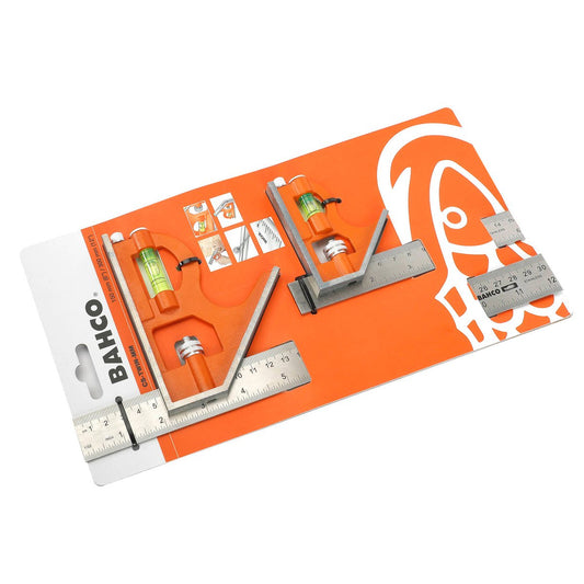 Bahco Sliding Combination Squares Twin Pack - 150mm & 300mm - Accurate Marking – view 2 - Auzzistore
