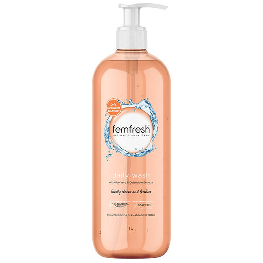 Femfresh Daily Soap-Free Intimate Wash 1L with Aloe Vera & Calendula Extracts