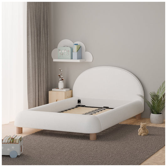 Aesthetik Kids Upholstered King Single Bed Ivory - Auzzistore