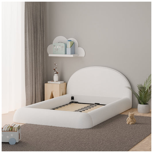 Aesthetik Kids Upholstered King Single Bed Ivory - Auzzistore