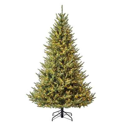 Pre-Lit Abies Artificial Christmas Tree 2.28m with 1,400 Colour-Changing Micro LED Lights and Remote