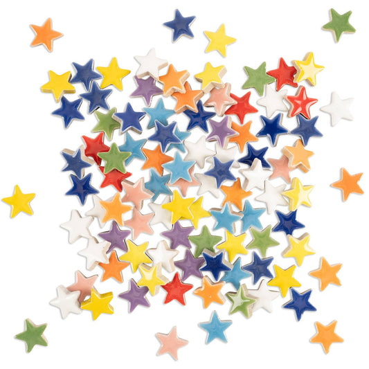 Mandala Art Starry Night Ceramic Stars Mosaic Tiles - Assorted Colours - 14mm - Safe Edges - Indoor/Outdoor Use – view 2