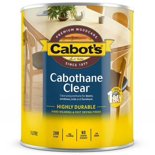 Cabot Satin Water Based Polyurethane 1L Clear Durable Finish - Auzzistore