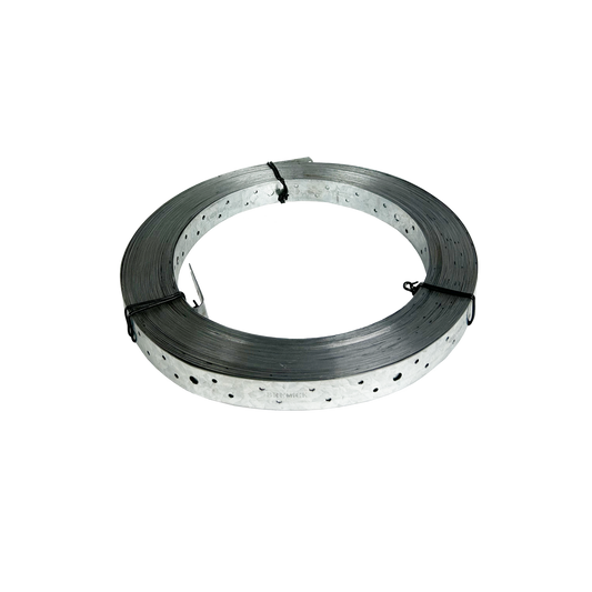 Bremick Galvanised Strapping 25mm x 0.8mm x 30 Metres - Pre-Punched, Durable – view 2 - Auzzistore