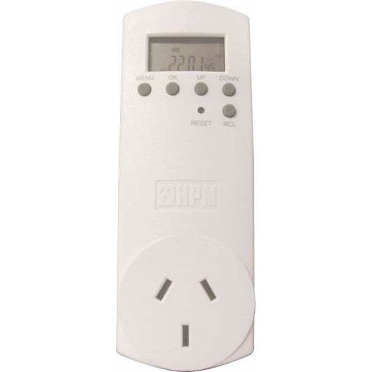 Hpm Digital Timer - 24 Hour - Plastic - Programmable - 16 Settings