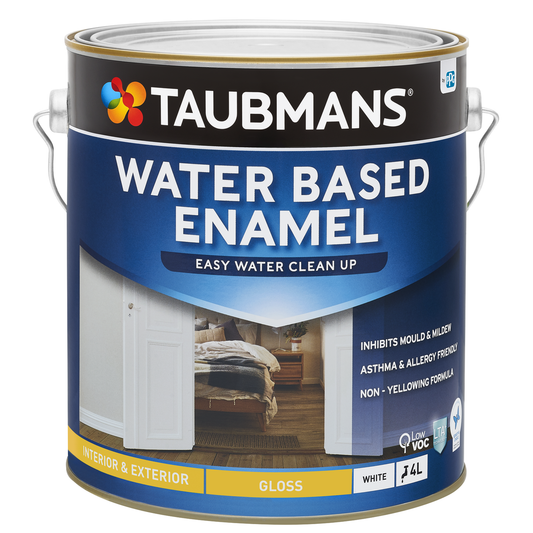 Taubmans 4L White Gloss Water Based Enamel Paint - Durable Finish - Low Odour - Auzzistore