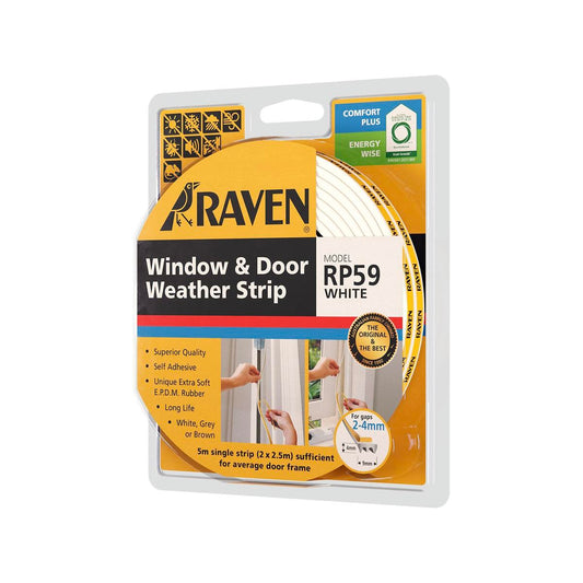 Raven Weather Strip - 5000mm - Soft EPDM Rubber - Easy Install - Auzzistore
