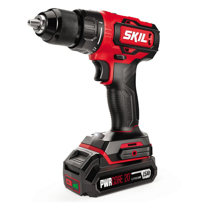 SKIL PWRCORE 20V Brushless Drill/Driver Kit DL5293E-20, 17+1 Torque, LED, 2 Batteries