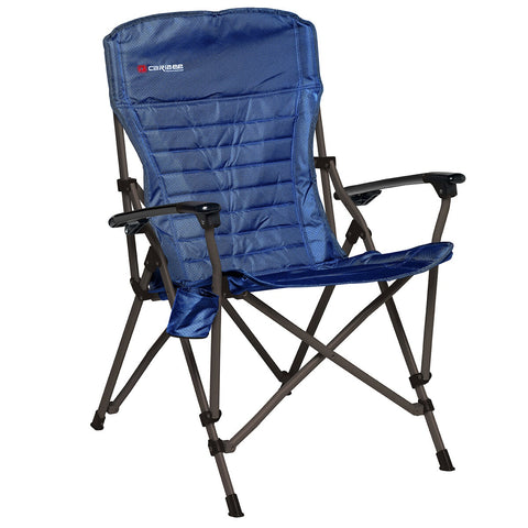 Caribee Crossover Chair - Lightweight Steel Frame, 150 kg Capacity, Navy, 550x960x680 mm - Auzzistore