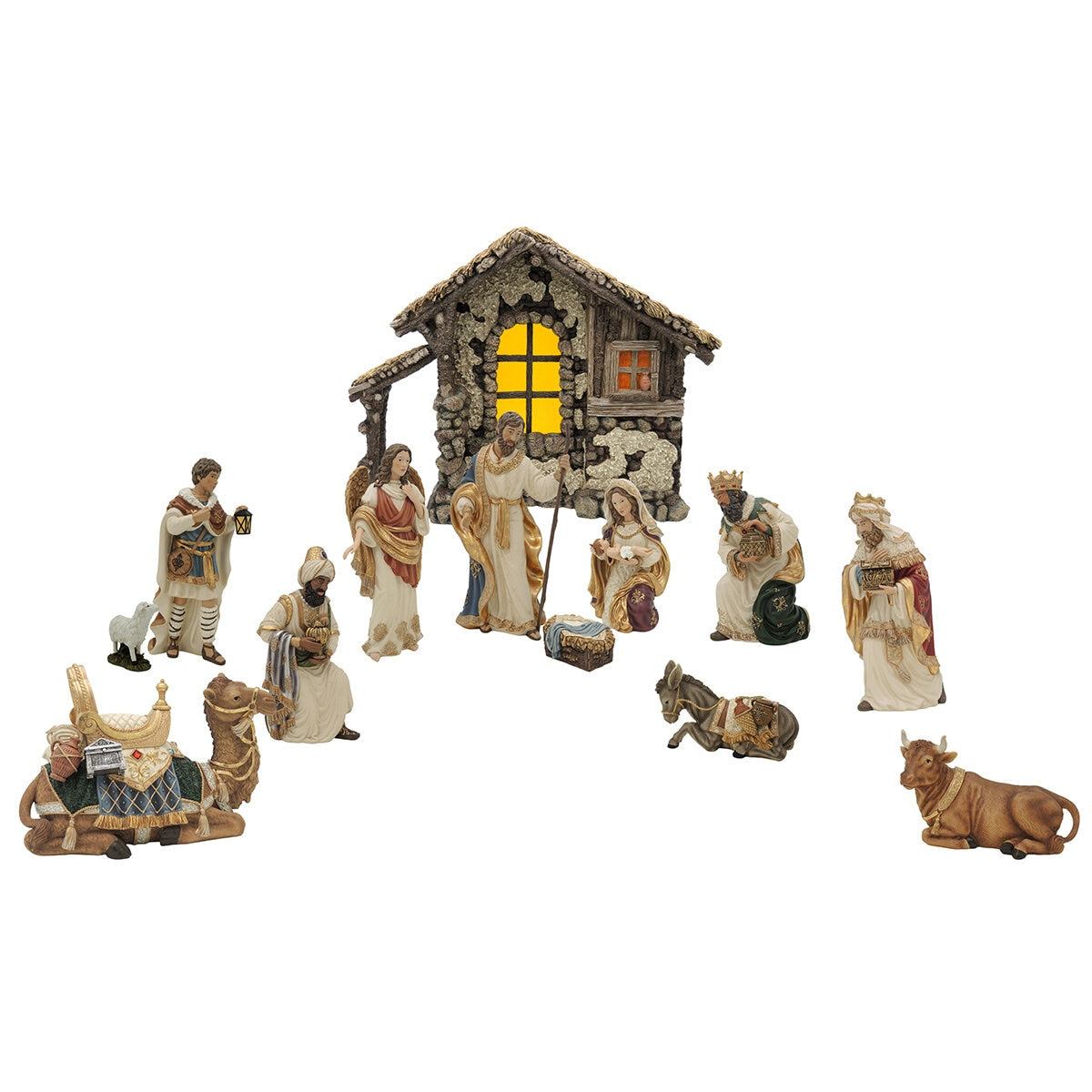 Kirkland Signature Nativity Set 14-Piece - Hand-Painted, Elegant Display